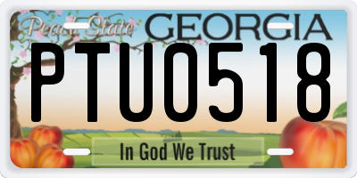GA license plate PTU0518