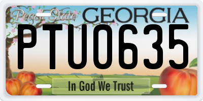 GA license plate PTU0635