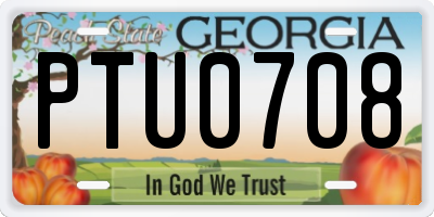 GA license plate PTU0708
