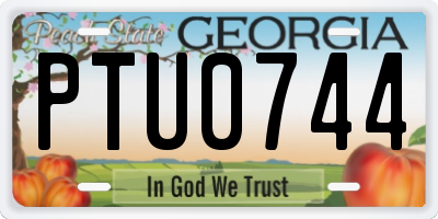 GA license plate PTU0744