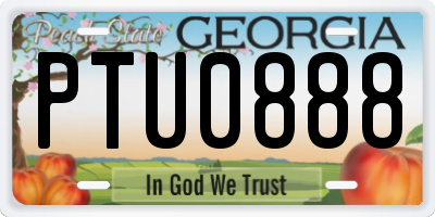 GA license plate PTU0888