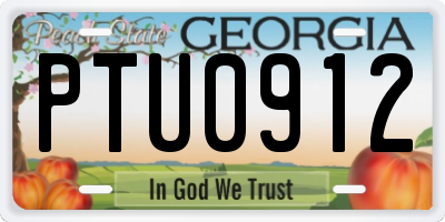 GA license plate PTU0912