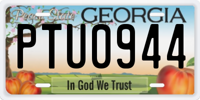 GA license plate PTU0944