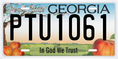 GA license plate PTU1061