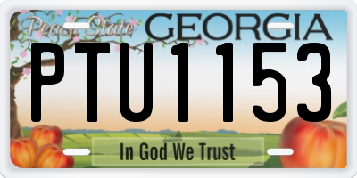GA license plate PTU1153