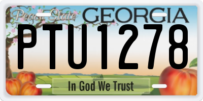GA license plate PTU1278