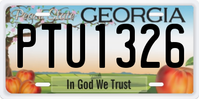 GA license plate PTU1326