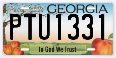 GA license plate PTU1331