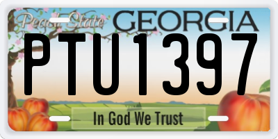 GA license plate PTU1397