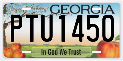 GA license plate PTU1450