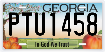 GA license plate PTU1458