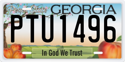 GA license plate PTU1496