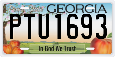 GA license plate PTU1693