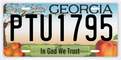 GA license plate PTU1795