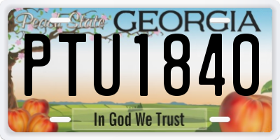 GA license plate PTU1840