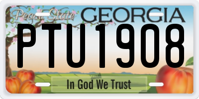 GA license plate PTU1908