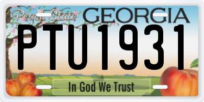 GA license plate PTU1931