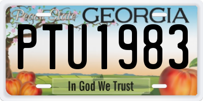 GA license plate PTU1983