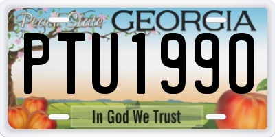 GA license plate PTU1990