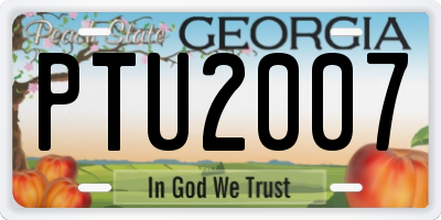 GA license plate PTU2007