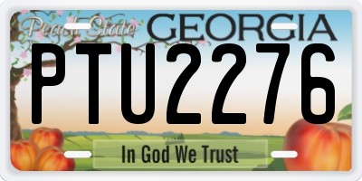 GA license plate PTU2276