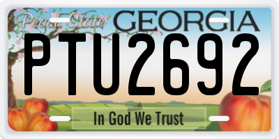 GA license plate PTU2692