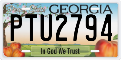 GA license plate PTU2794