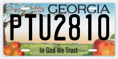 GA license plate PTU2810