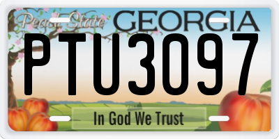 GA license plate PTU3097
