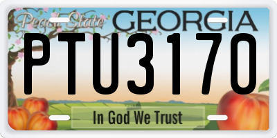 GA license plate PTU3170