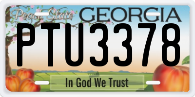 GA license plate PTU3378