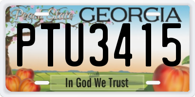 GA license plate PTU3415