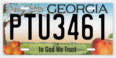 GA license plate PTU3461