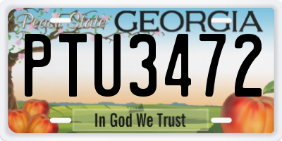 GA license plate PTU3472