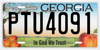 GA license plate PTU4091