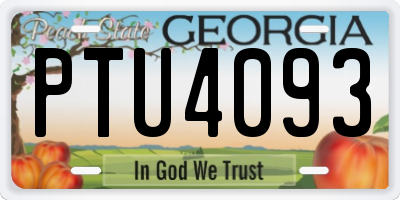GA license plate PTU4093