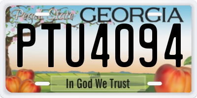 GA license plate PTU4094