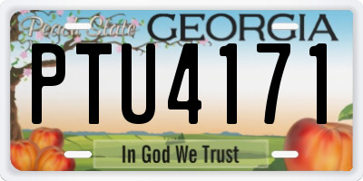 GA license plate PTU4171