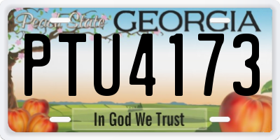 GA license plate PTU4173