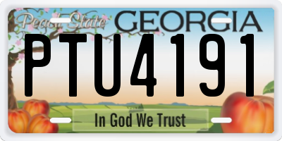 GA license plate PTU4191