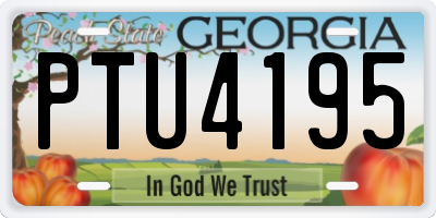 GA license plate PTU4195