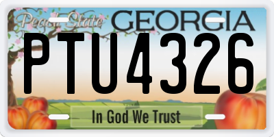 GA license plate PTU4326