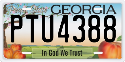 GA license plate PTU4388