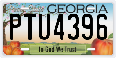 GA license plate PTU4396
