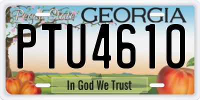 GA license plate PTU4610