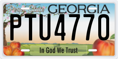 GA license plate PTU4770
