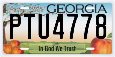 GA license plate PTU4778