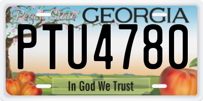 GA license plate PTU4780