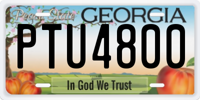 GA license plate PTU4800