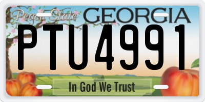 GA license plate PTU4991